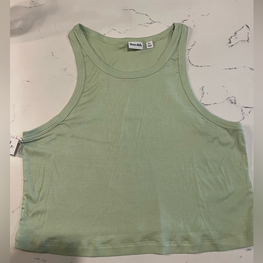 Aritizia (Sunday Best) Ribbed Tank Top - XL - Sagebrush Green w/ TENCEL Modal